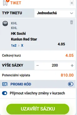 Sázení na hokej v mobilní aplikaci Mostbet